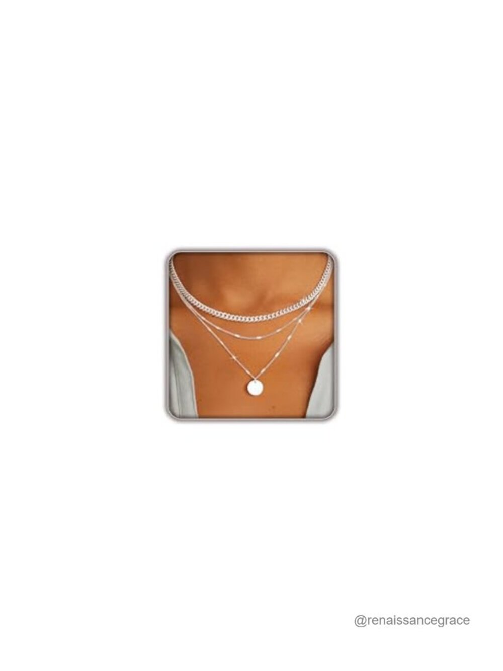 14K Gold Plated Layered Necklace Set for Women, Stackable Pendant Necklaces